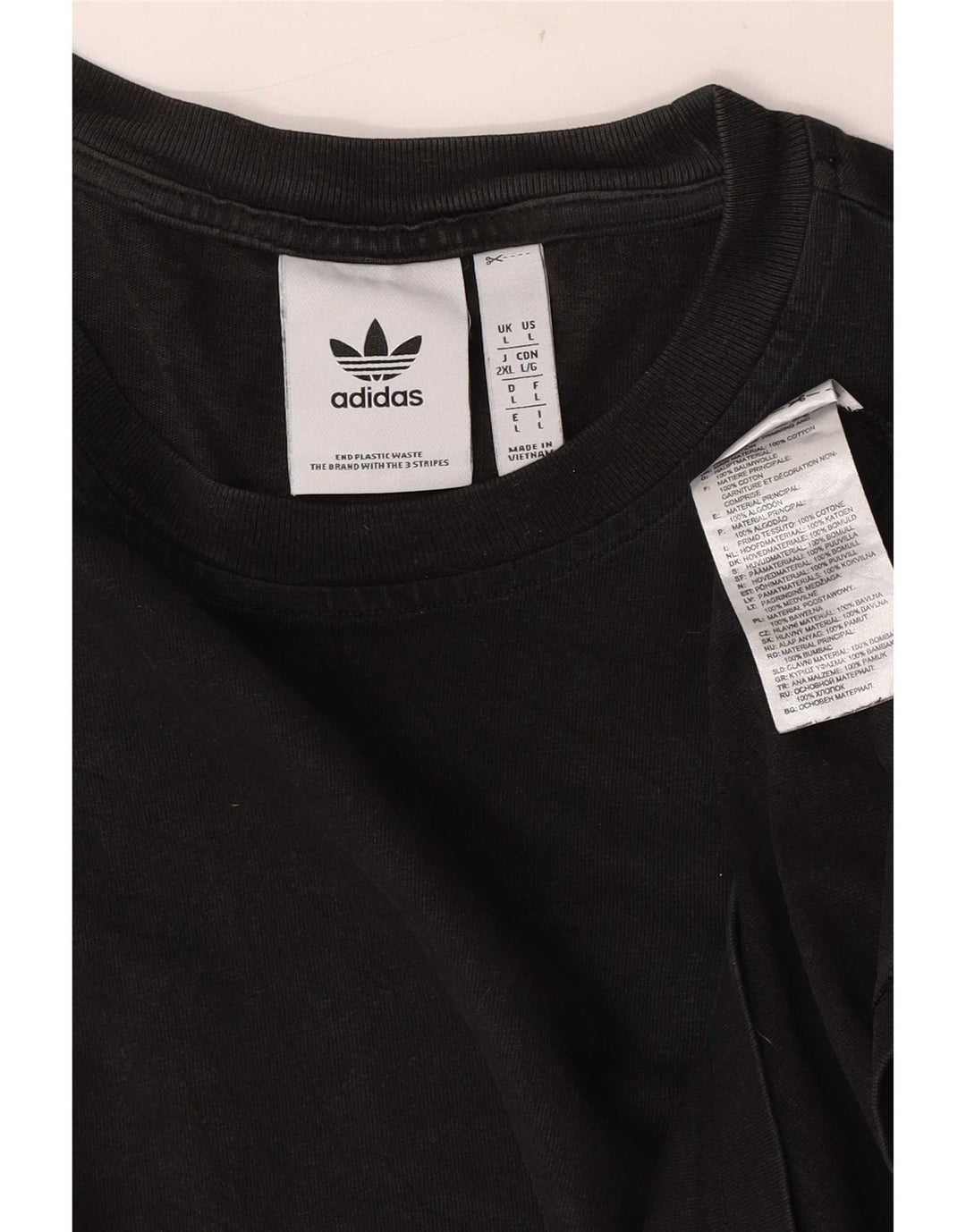 Adidas Herren T-Shirt Top Large Schwarz Baumwolle