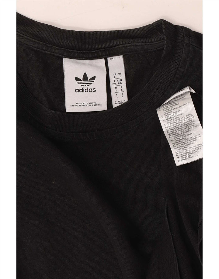 Adidas Herren T-Shirt Top Large Schwarz Baumwolle