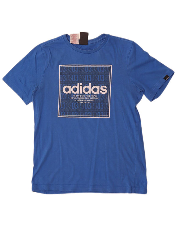 Adidas Jungen Graphic T-Shirt Top 13–14 Jahre, blaue Baumwolle