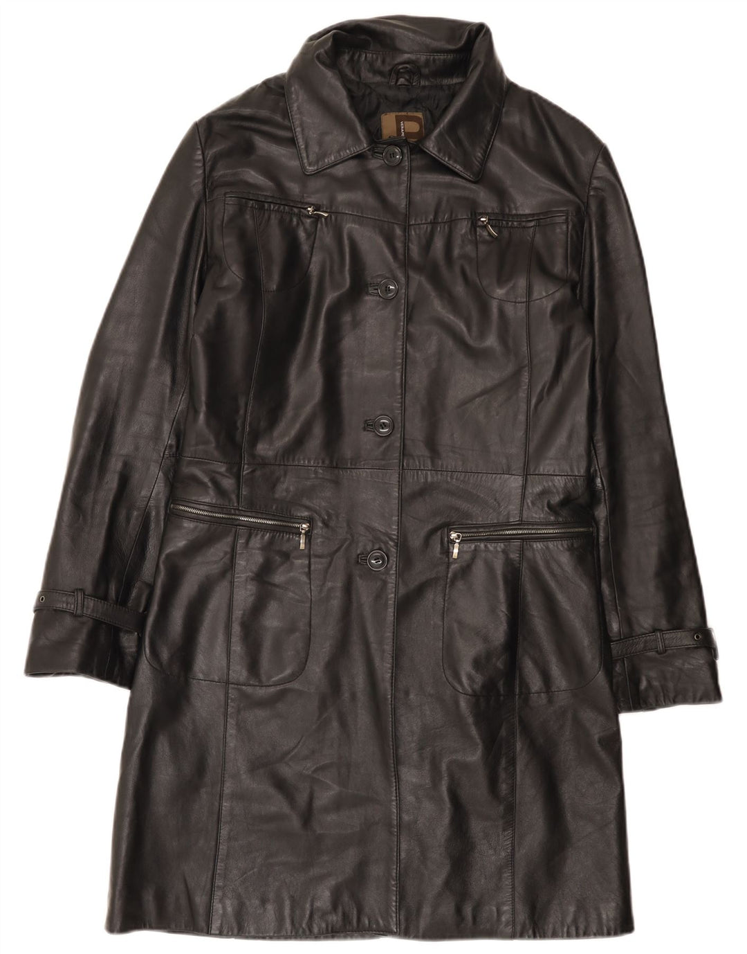 Conbipel Damen Ledermantel IT 46 Large Schwarz