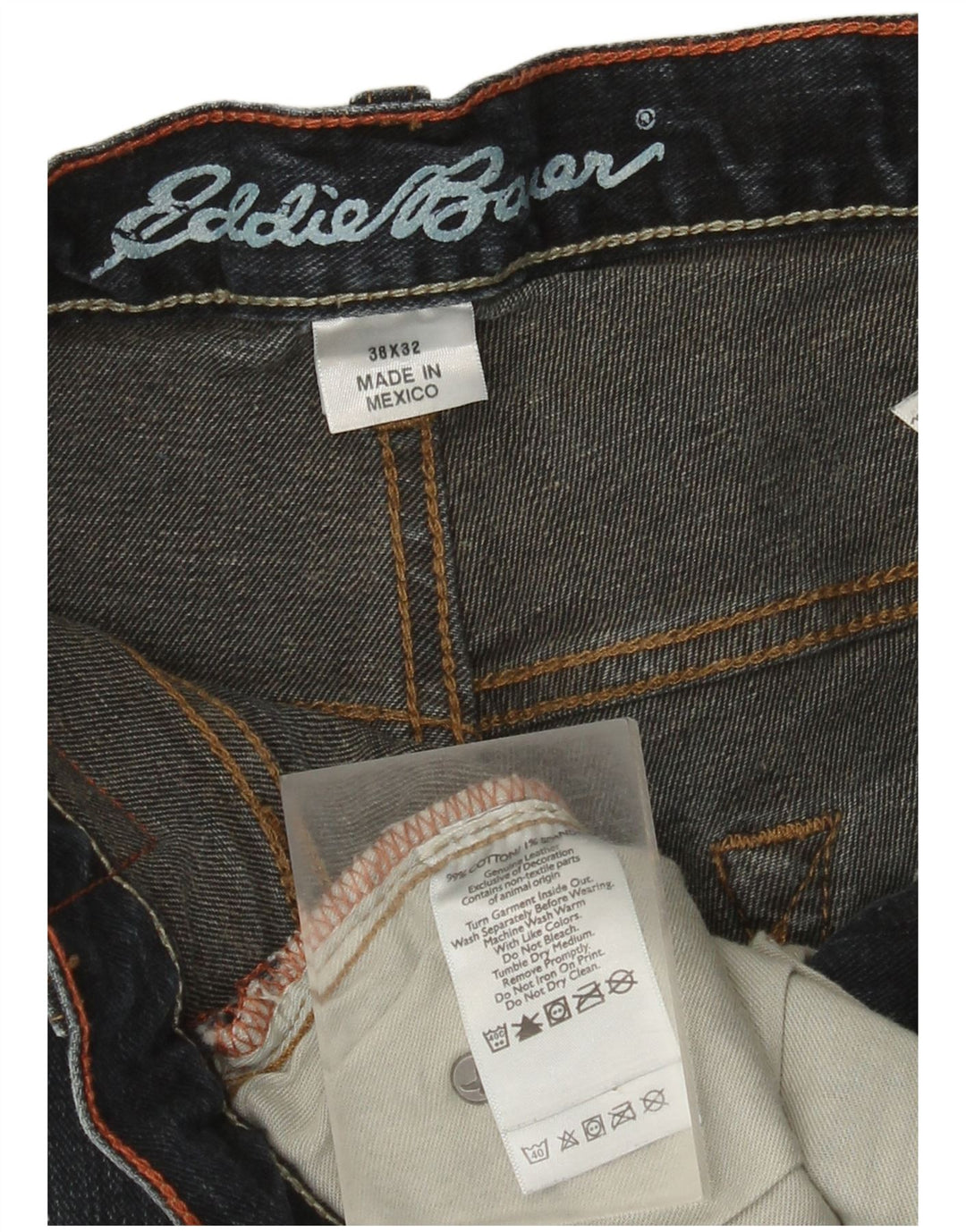 Eddie Bauer Herren Straight Jeans W38 L32 Marineblau Baumwolle