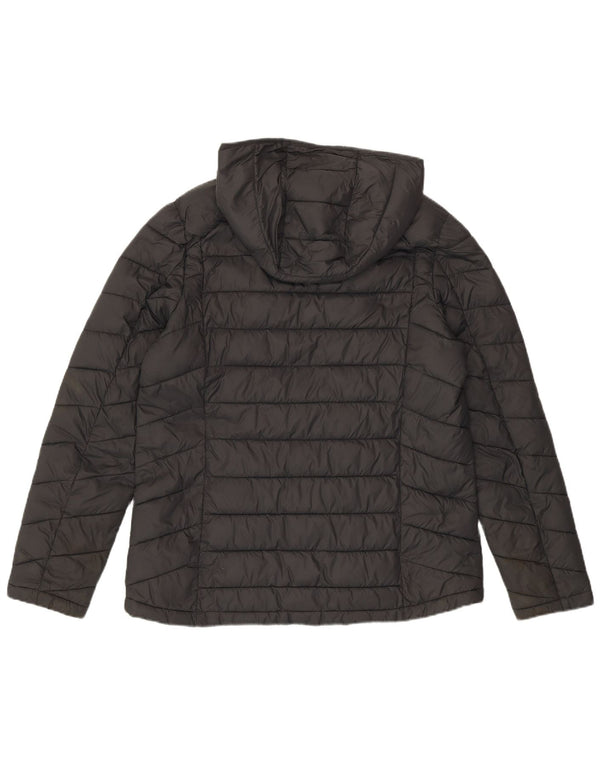 Fat Face Wattierte Damenjacke mit Kapuze, UK 14, Größe L, graues Nylon