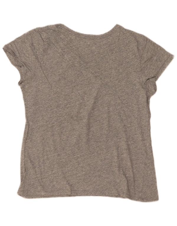 Levi's Womens Graphic T-Shirt Top UK 14 Large Grau gefleckte Baumwolle
