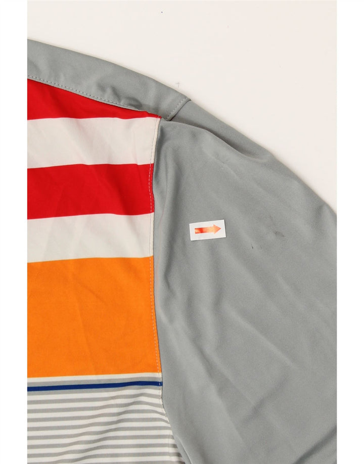 PUMA Jungen Poloshirt mit Grafik, 13–14 Jahre, grau gestreift