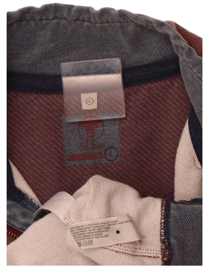 FAT FACE Herren-Sweatshirt mit Reißverschluss am Hals, Größe L, Burgunderrot, Baumwolle