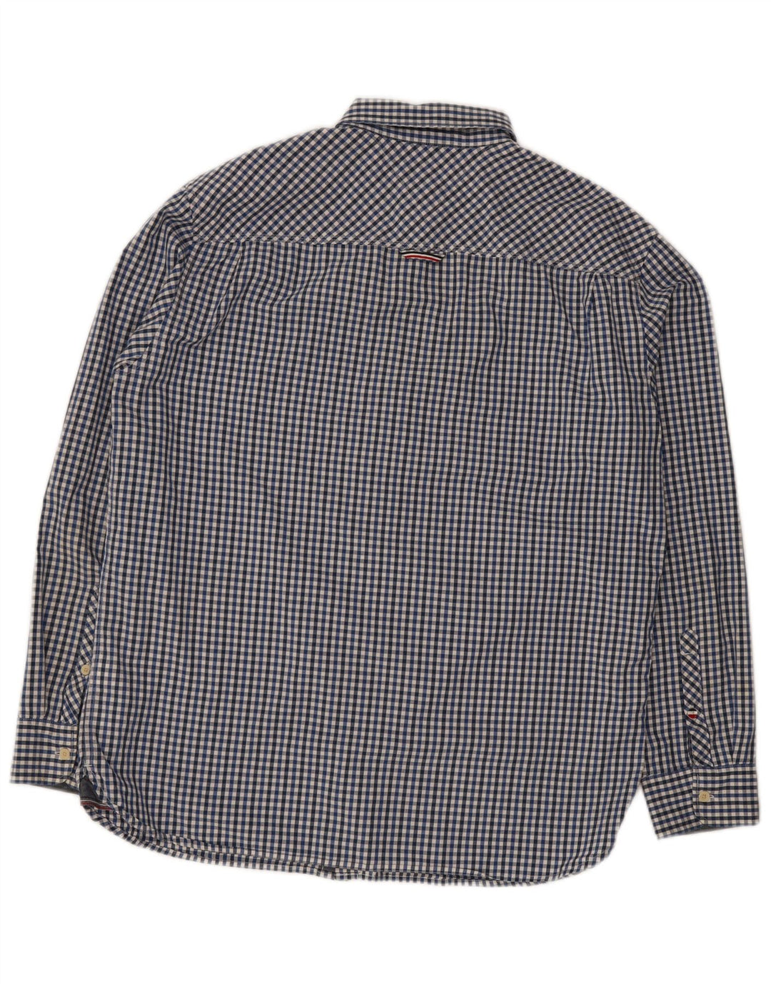 Tommy Hilfiger Herren-Hemd mit normaler Passform, XL, blaue Gingham-Baumwolle