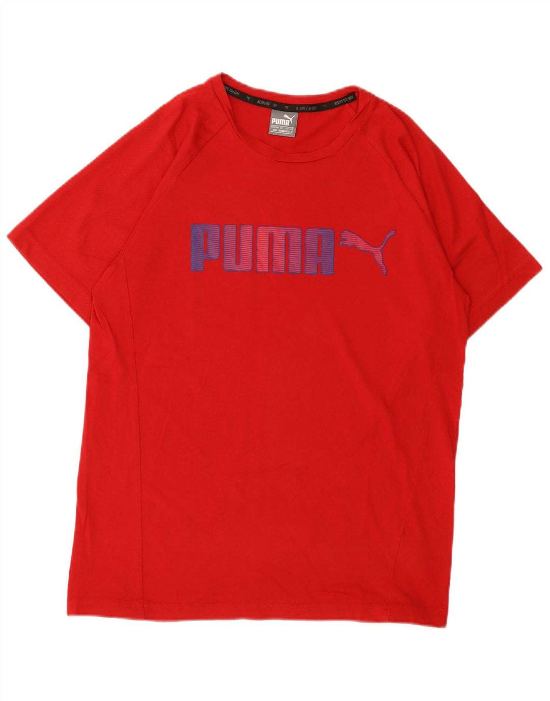Puma Herren Grafik-T-Shirt-Oberteil aus mittelroter Baumwolle