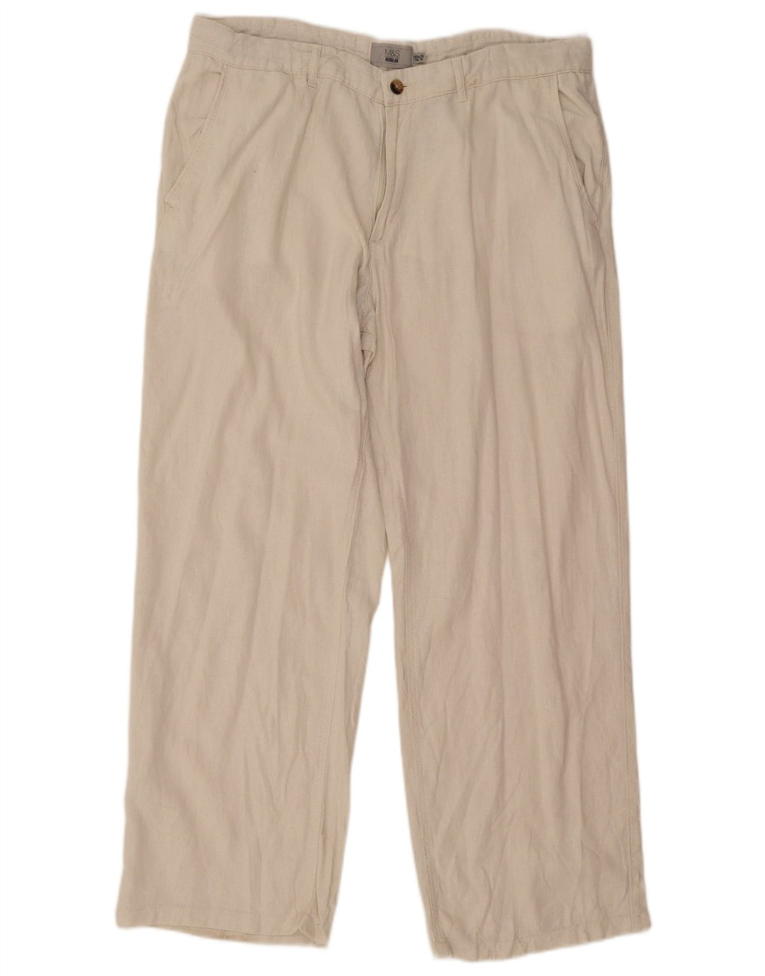 Marks & Spencer Herren Straight Regular Chinohose W38 L31 Off White
