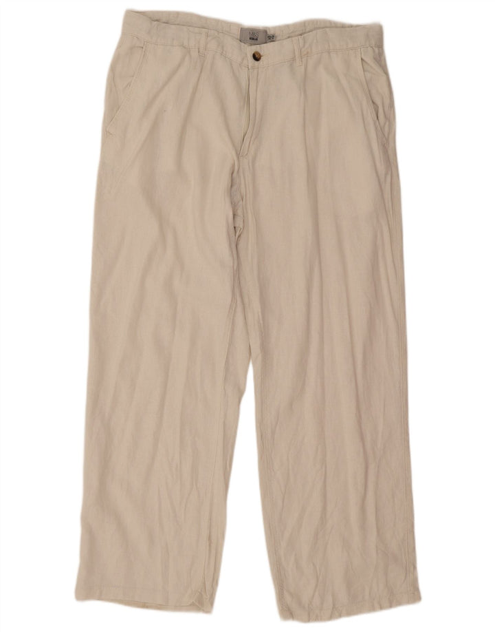 Marks & Spencer Herren Straight Regular Chinohose W38 L31 Off White