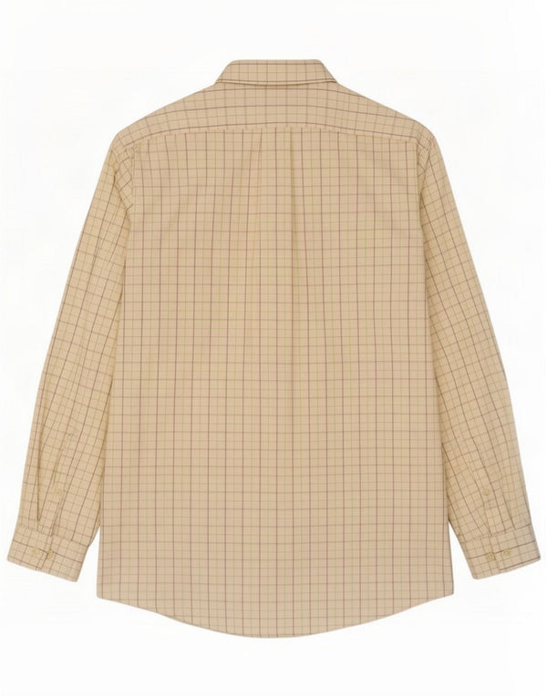 Eddie Bauer Mens Tall Relaxed Fit Shirt Large White Check Cotton