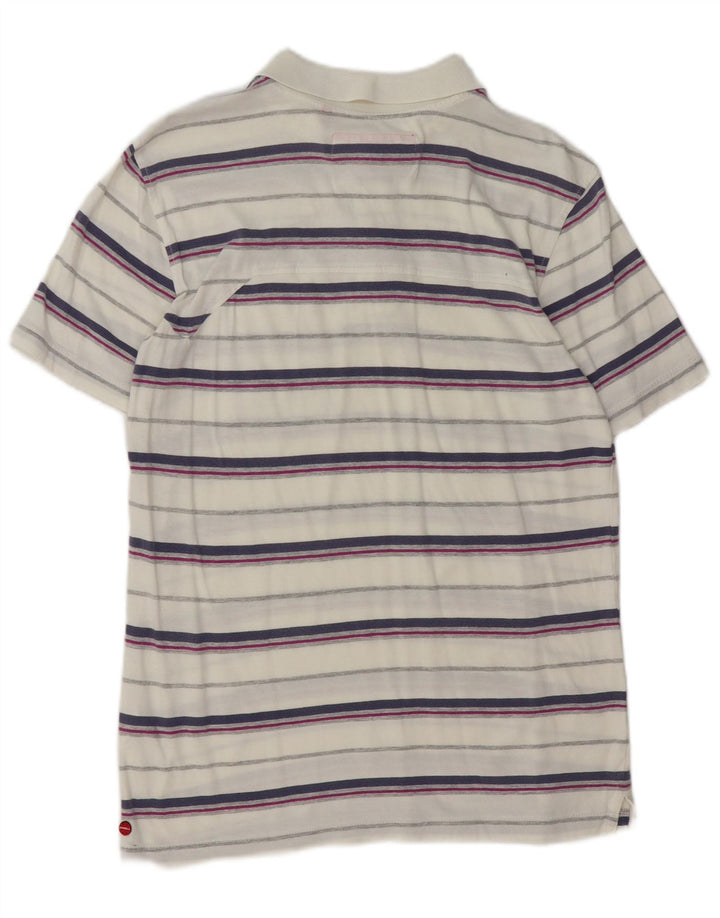 O'Neill Herren-Poloshirt aus mittelweiß gestreifter Baumwolle