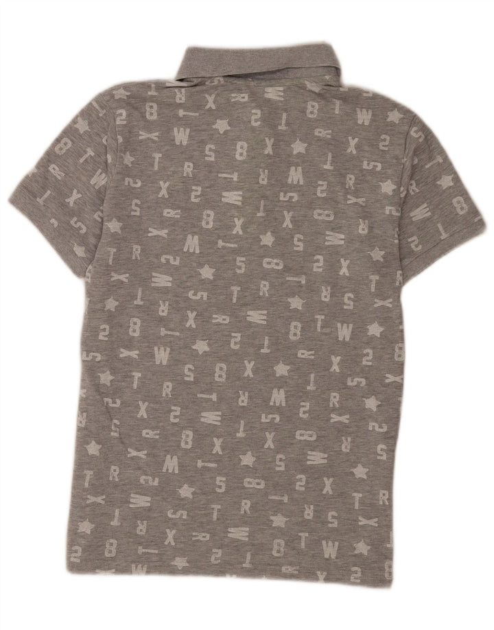 Benetton Herren-Poloshirt mit Grafik, Größe S, Grau