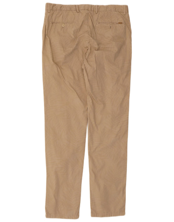 Massimo Dutti Herren Slim Fit Chinohose EU 44 Large W34 L34 Beige Floral