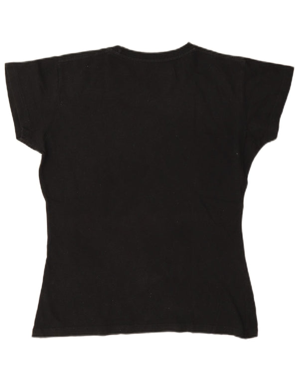 Hard Rock Cafe Womens Venice Graphic T-Shirt Top UK 10 Small Black Cotton