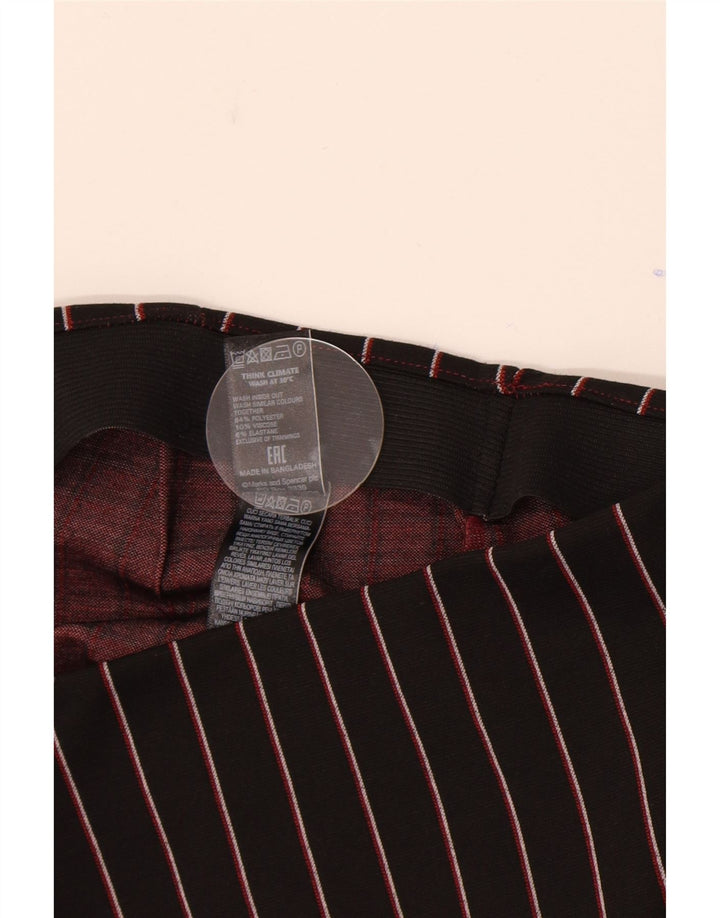 Marks & Spencer Damen Minirock UK 8 Small W26 Schwarz gestreift Polyester
