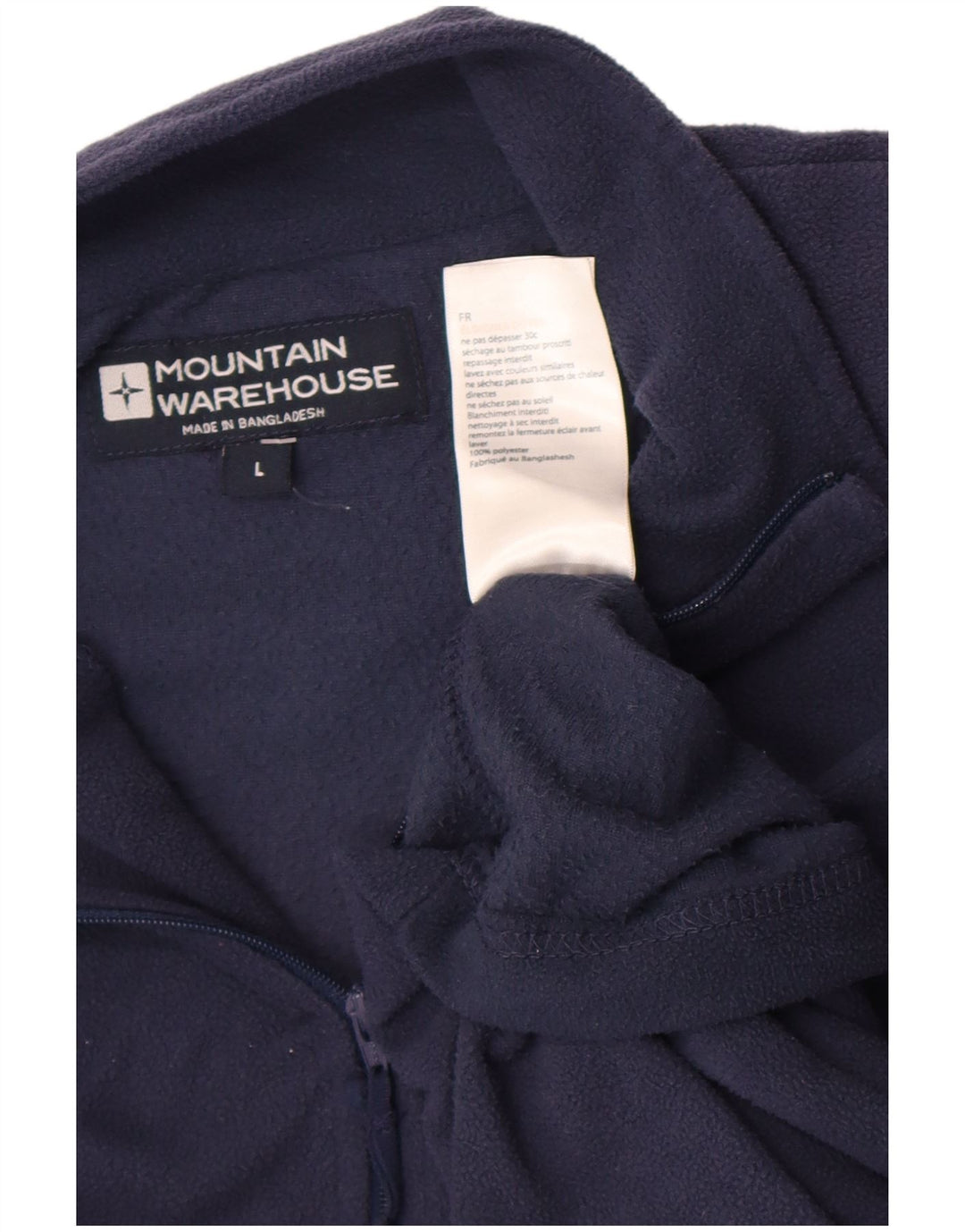 Mountain Warehouse Herren-Fleecepullover mit Reißverschluss am Kragen, groß, marineblaues Polyester