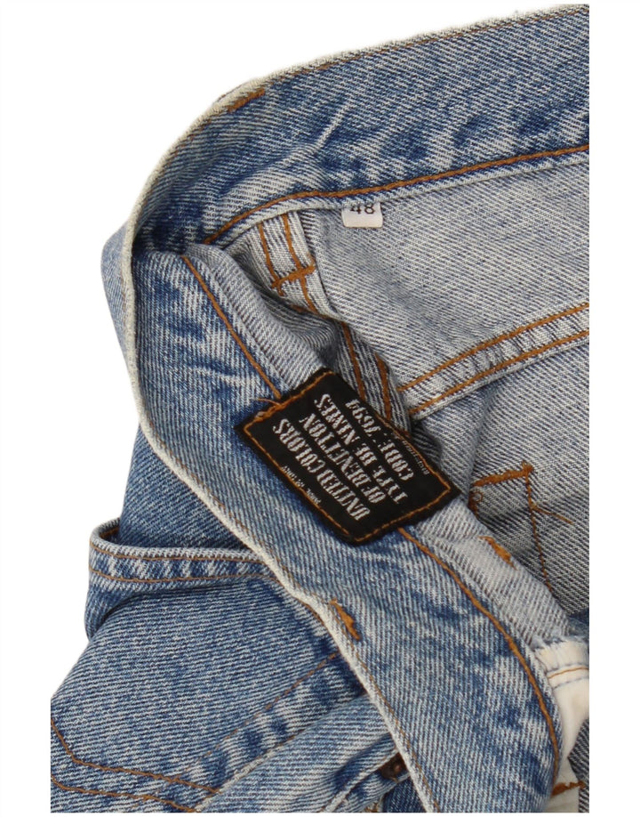 BENETTON Damen High Waist Tapered Jeans IT 48 XL W32 L30 Blaue Baumwolle