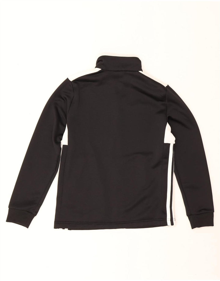Adidas Jungen-Trainingsanzug-Top-Jacke, 11–12 Jahre, schwarzes Colourblock-Polyester