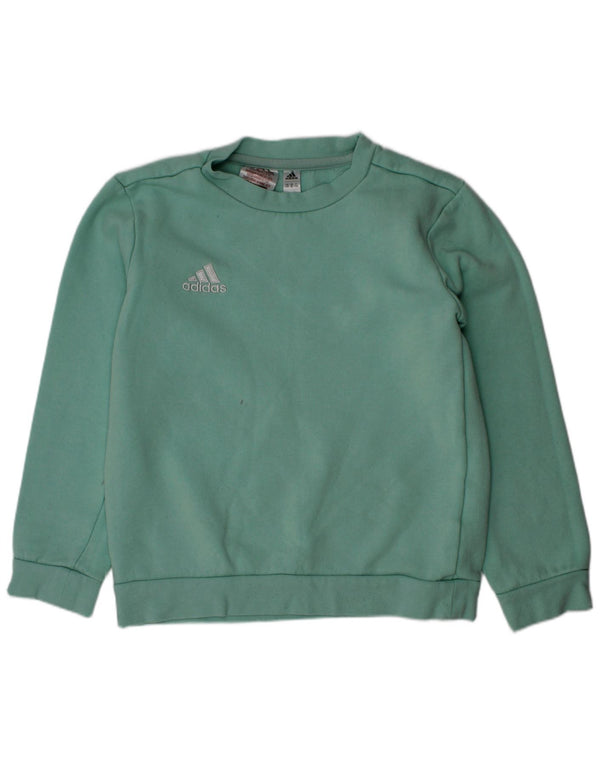 Adidas Jungen Sweatshirt Pullover 7-8 Jahre grüne Baumwolle