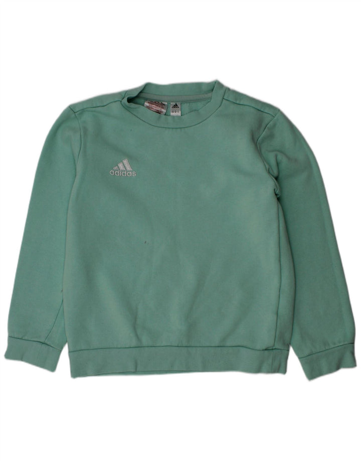Adidas Jungen Sweatshirt Pullover 7-8 Jahre grüne Baumwolle