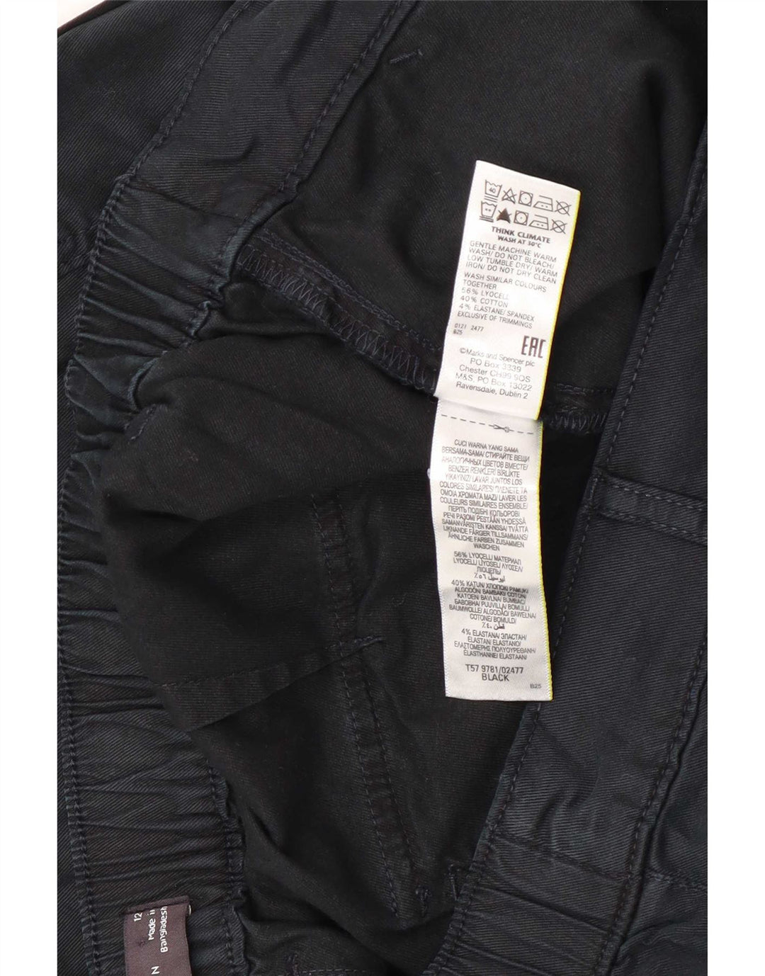 Marks & Spencer Damen Crop Cargohose UK 12 Medium W30 L23 Schwarz