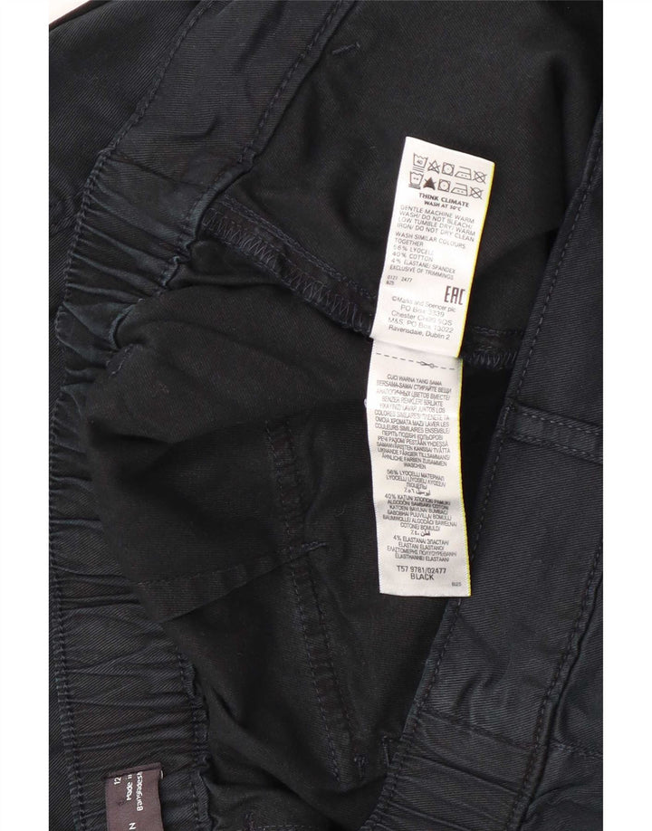 Marks & Spencer Damen Crop Cargohose UK 12 Medium W30 L23 Schwarz