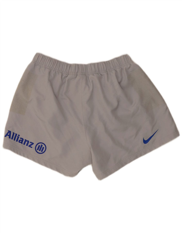 Nike Damen Dri Fit Graphic Sport Shorts UK 16 Large Grau Polyester