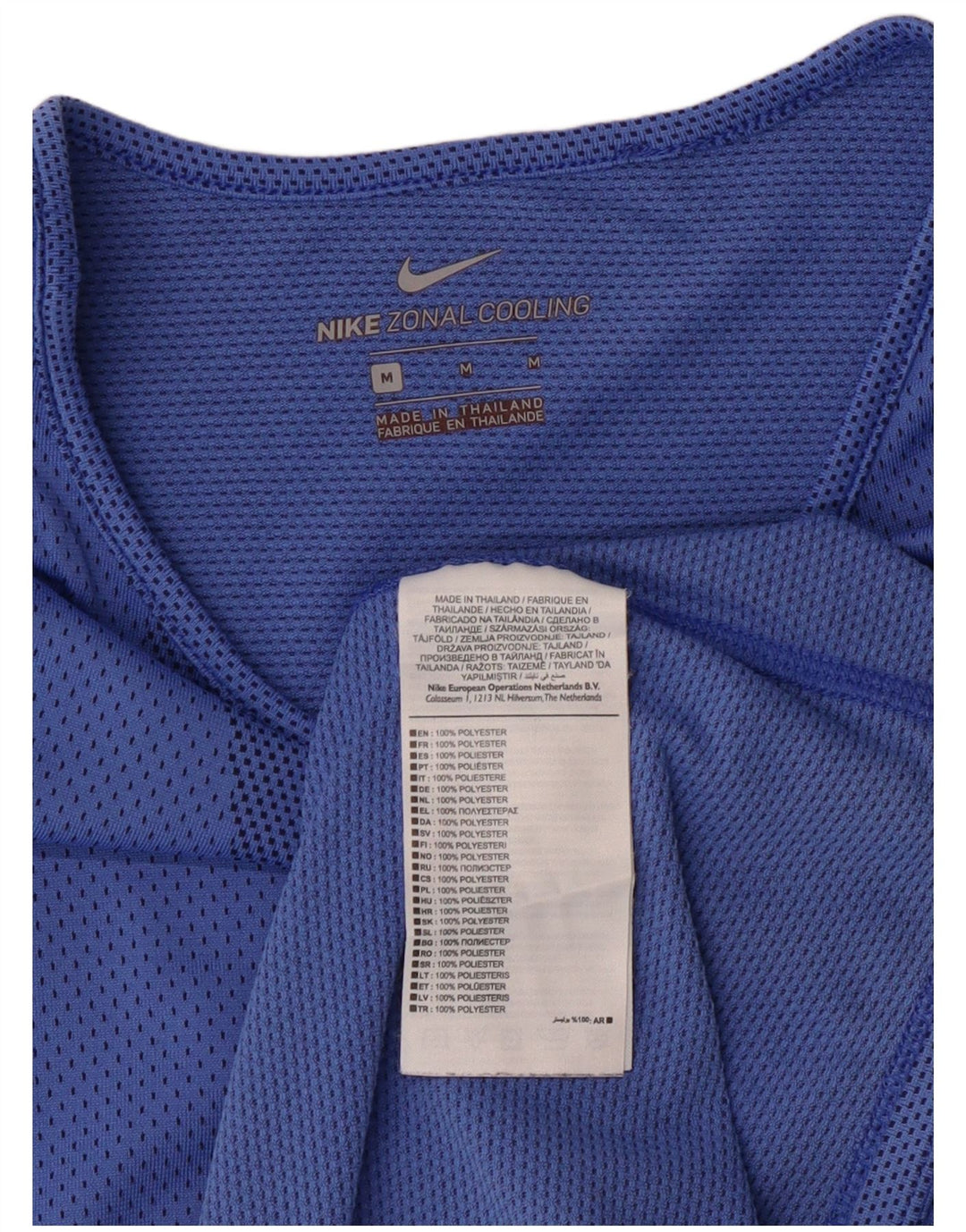 Nike Damen T-Shirt Top UK 14 Mittelblaues Polyester