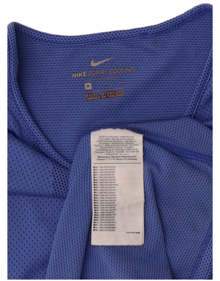 Nike Damen T-Shirt Top UK 14 Mittelblaues Polyester