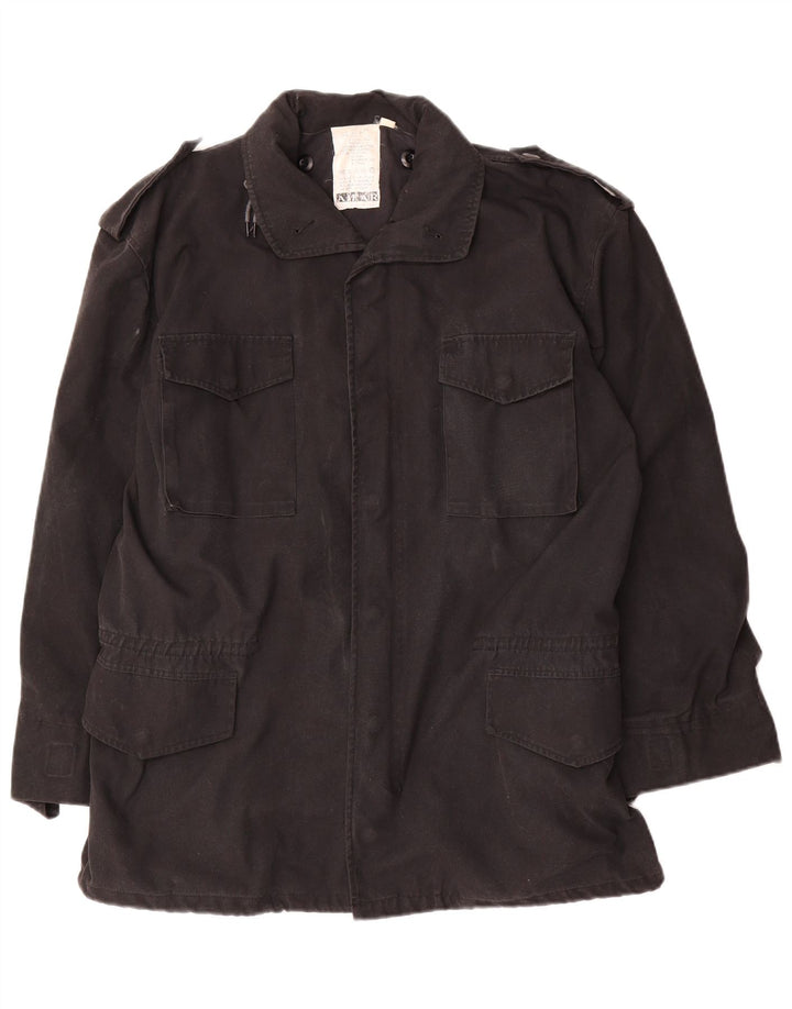 Vintage Herren Militärjacke UK 40 Große schwarze Baumwolle