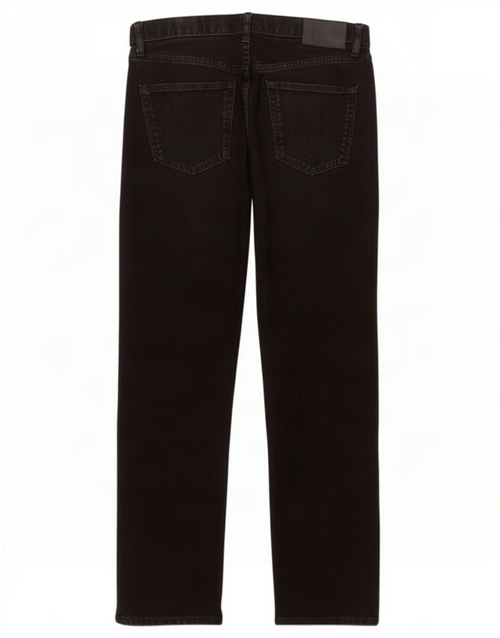 Marks & Spencer Herren Regular Straight Jeans W34 L31 Schwarze Baumwolle