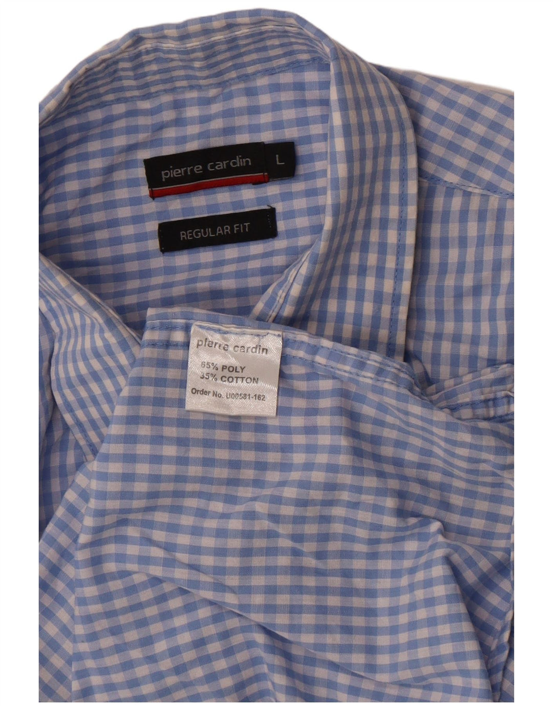 Pierre Cardin Herren-Hemd mit normaler Passform, großes blaues Gingham-Polyester