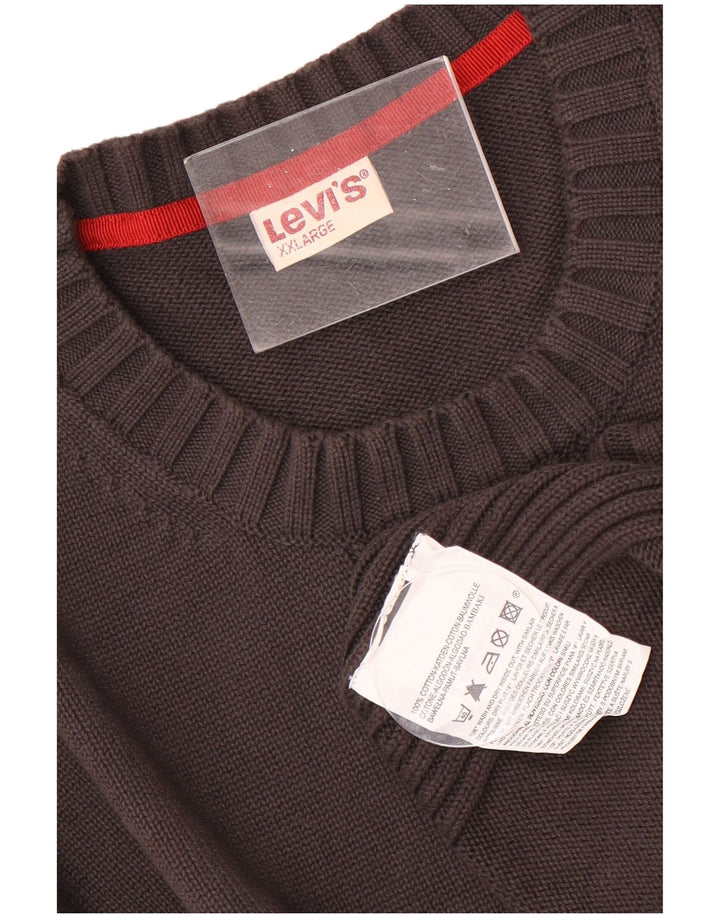 Levi's Herren-Pullover mit Rundhalsausschnitt, 2XL, schwarze Baumwolle