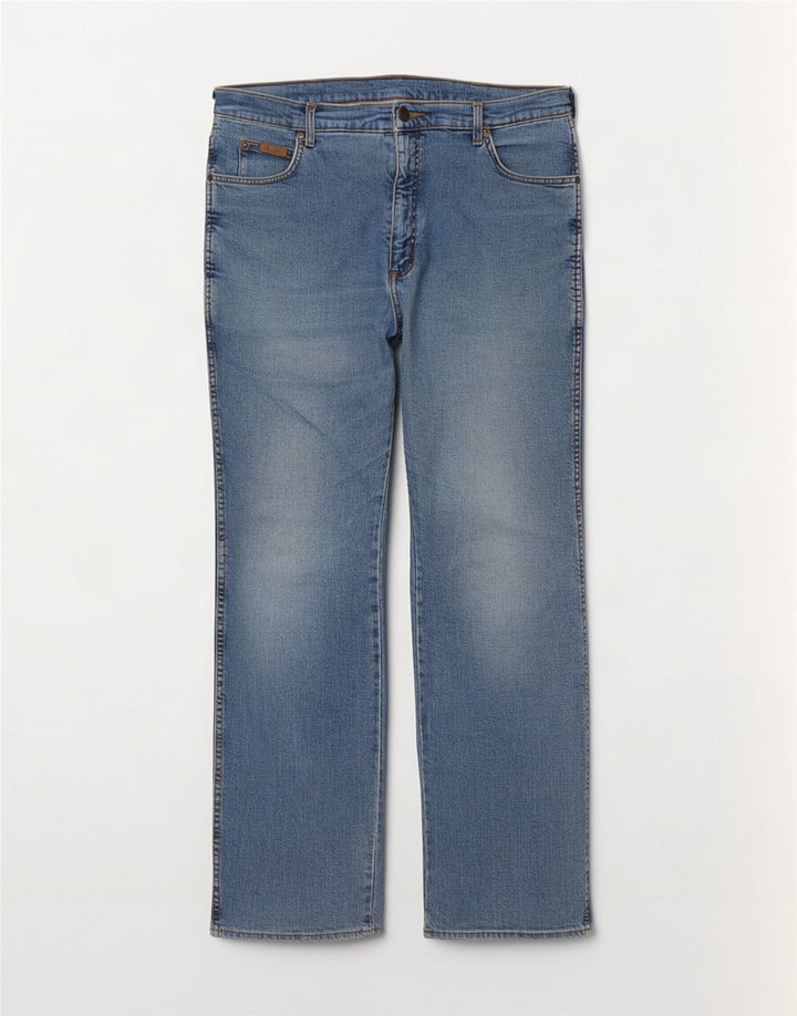 Wrangler Herren Texas Straight Jeans W38 L34 Blaue Baumwolle