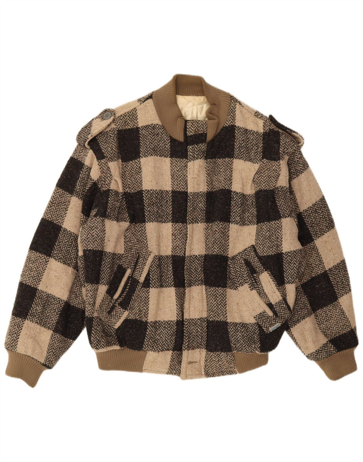 Carrera Herren-Militär-Bomberjacke, Größe 40, braun, kariert