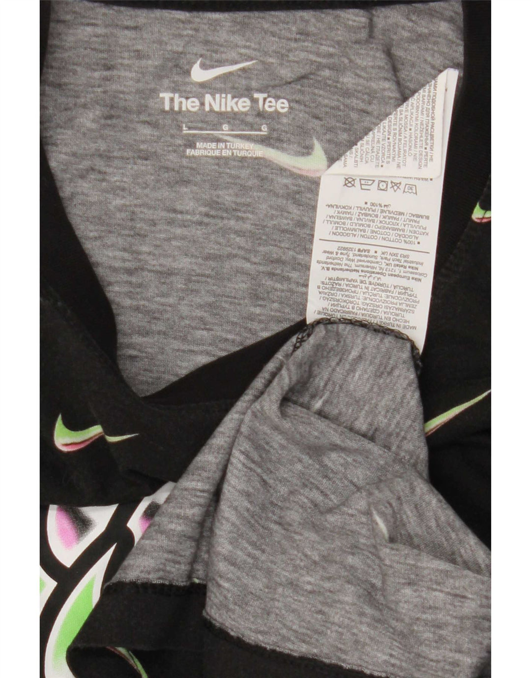 Nike Herren-T-Shirt mit Grafik, groß, aus schwarzer Baumwolle