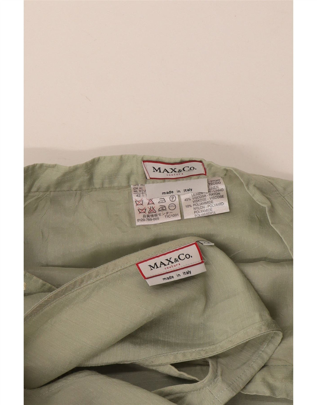 Max & Co. Damen 2-teiliges Rockset IT 42 Medium W30 Grünes Leinen