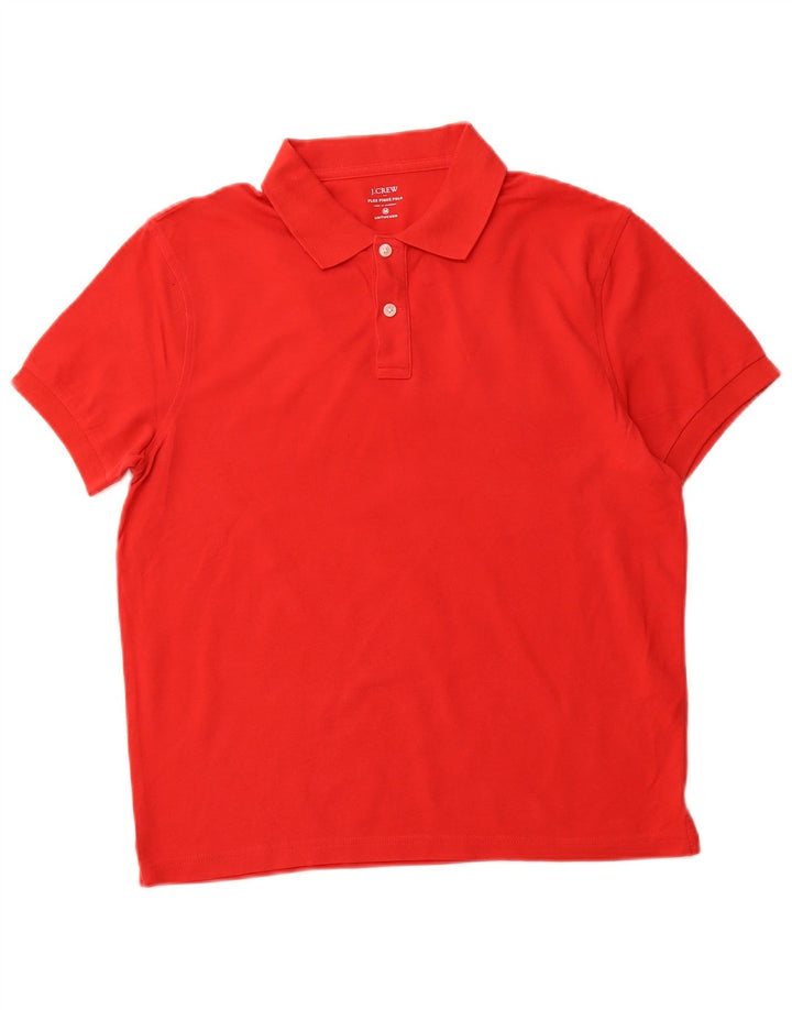 J. CREW Herren-Poloshirt aus mittelroter Baumwolle