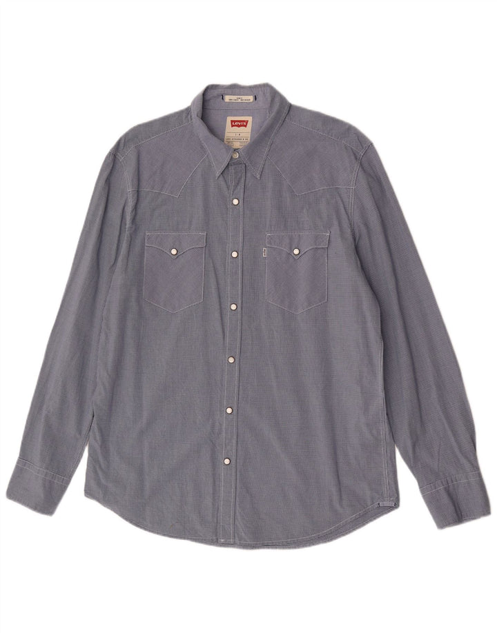 Levi's Herren-Slim-Fit-Hemd, groß, marineblau, Gingham-Baumwolle