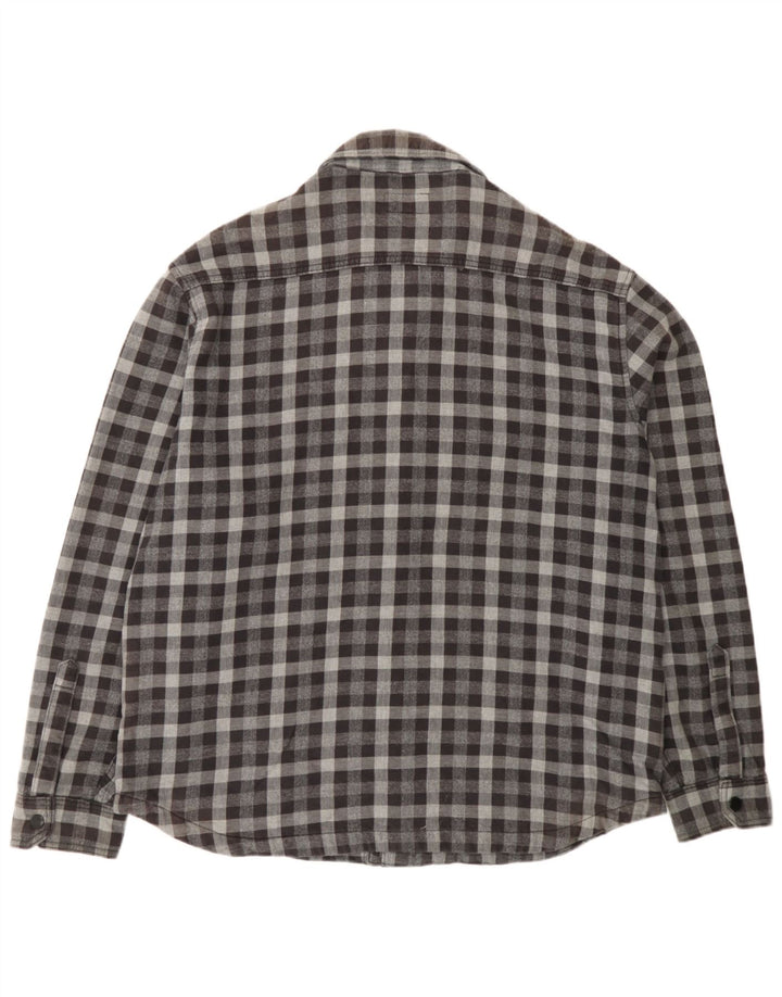 Marks & Spencer Herren Regular Fit Overshirt Flanellhemd XL Grau Gingham