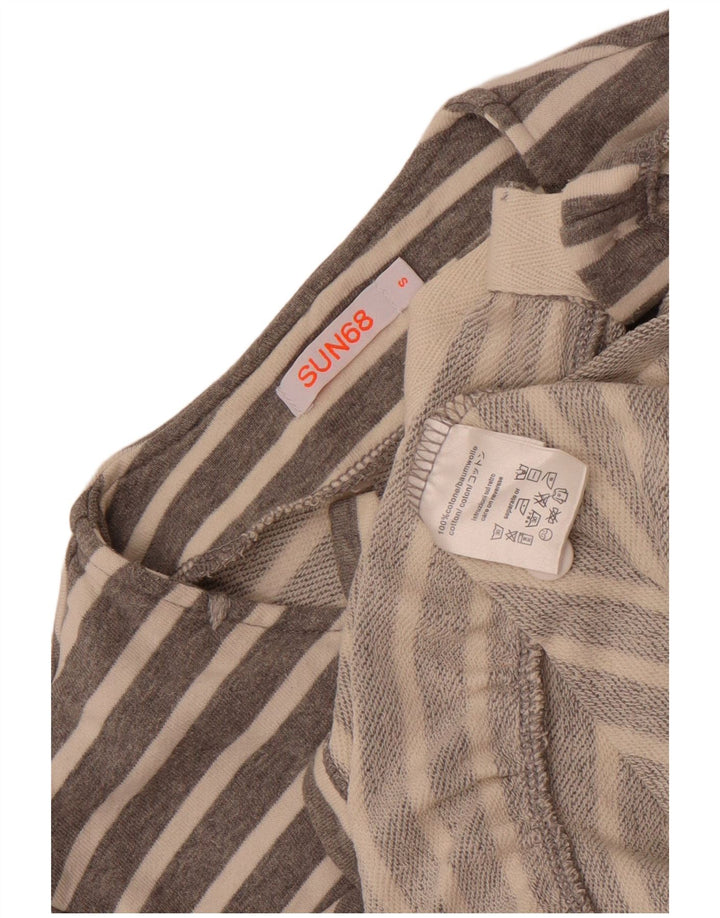 Sun68 Damen-Hemdbluse, UK 10, Größe S, grau, gestreift, Baumwolle