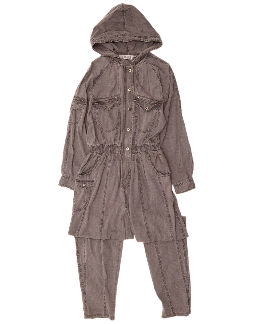 TOGETHER Damen-Overall mit Kapuze, UK 14, Mittelgrau