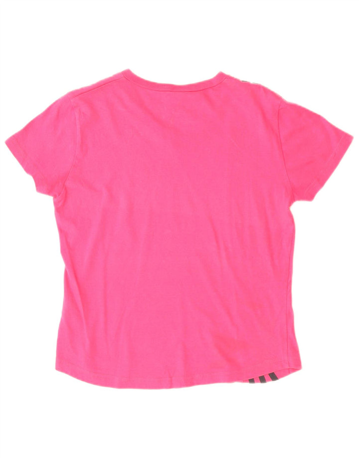 Adidas Damen T-Shirt Top UK 10 Small Rosa Baumwolle