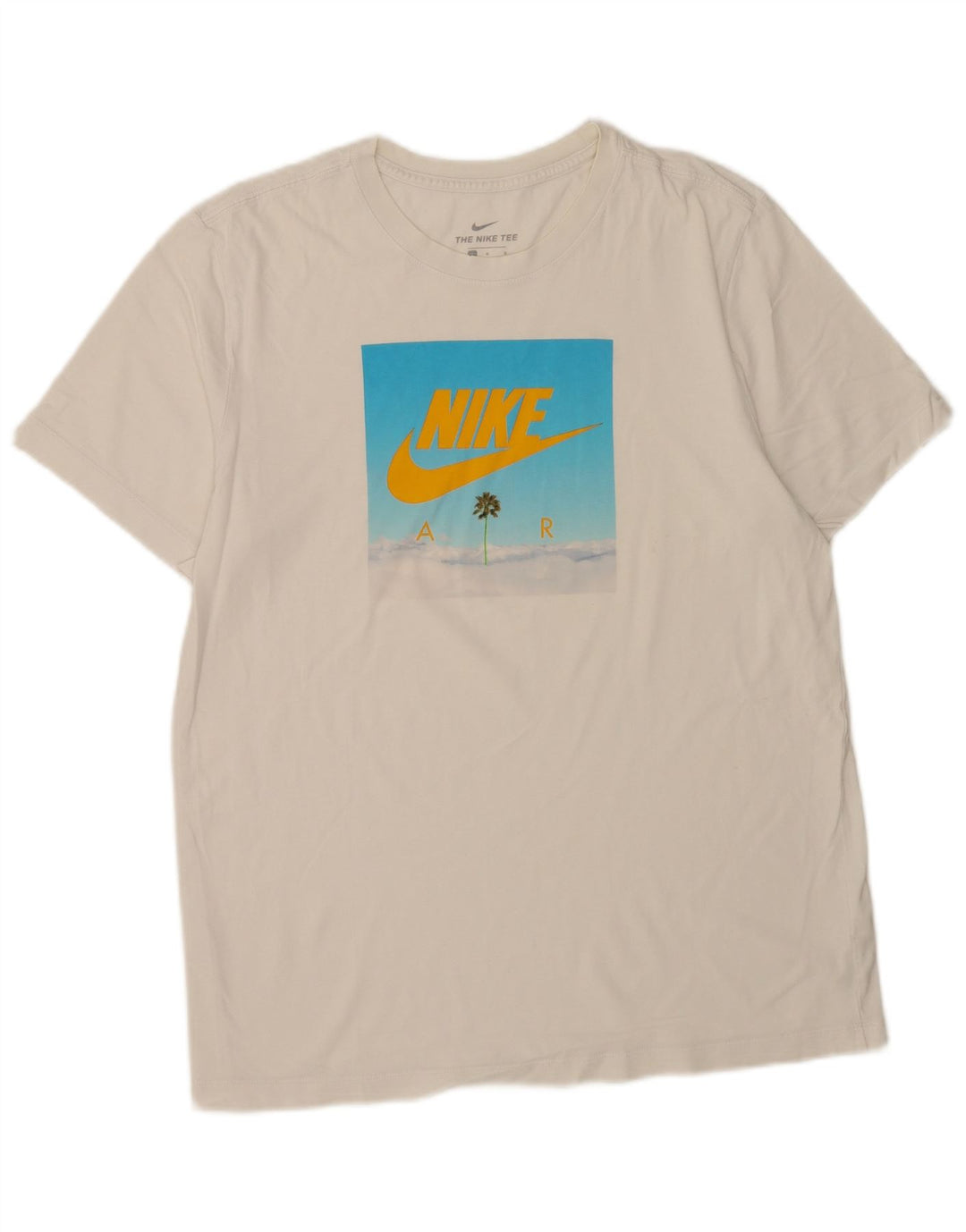 Nike Herren-T-Shirt mit Grafik, Größe L, aus weißer Baumwolle