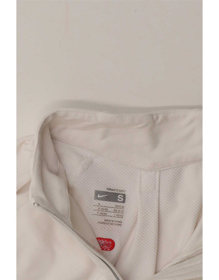 Nike Damen-Oberteil mit Reißverschluss, langärmlig, UK 8/10, Größe S, Weiß