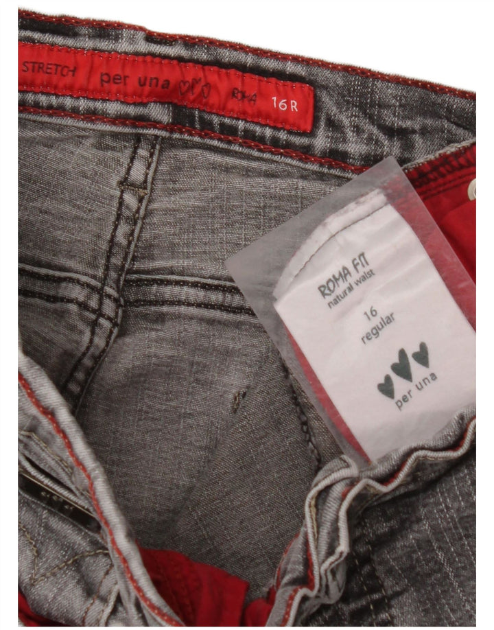 MARKS & SPENCER Damen Stretch Straight Jeans UK 16 Large W32 L30 Grau
