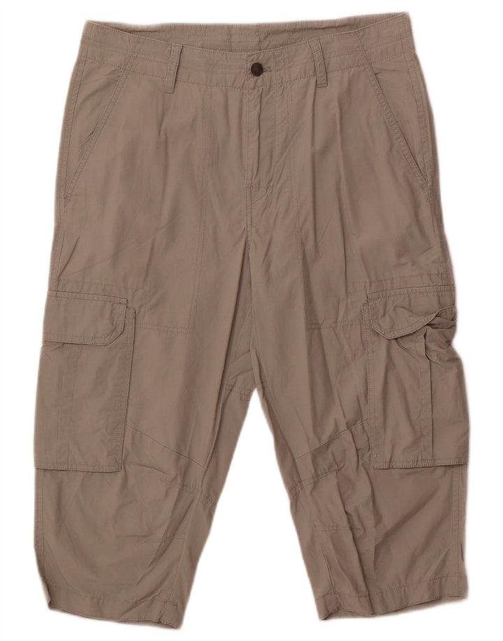 CALVIN KLEIN Herren Cargo Bermuda Shorts W32 Mittelgraue Baumwolle