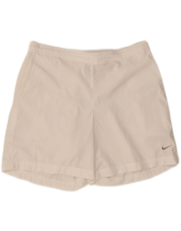 Nike Damen Sportshorts UK 14/16 Large Weiß Polyester