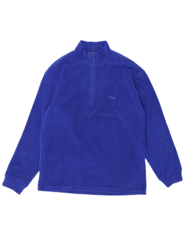 Fila Herren-Fleecepullover mit Reißverschluss am Hals IT 48 Mittelblaues Polyester