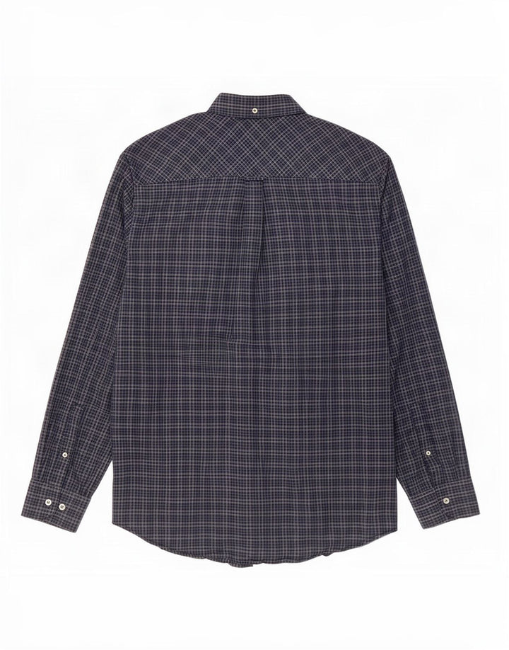 Ben Sherman Herrenhemd, groß, marineblau, kariert, Baumwolle